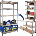 Rangement - tectake - �tag�re dangle pour charges lourdes en mdf r�sistant r�glable en hauteur - 180 ...