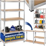 Rangement - tectake - tagre dangle pour charges lourdes en mdf rsistant rglable en hauteur - 180 ...