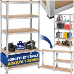 Rangement - tectake - �tag�re dangle pour charges lourdes en mdf r�sistant r�glable en hauteur - 180 ...