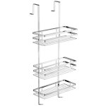 Porte accessoire de salle de bain - tectake - tagre de douche avec 3 tagres  suspendre - argent