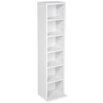Bibliothque - tectake - etagre range cd dvd juliane avec tagres rglables 6 compartiments 90 x 21 ...