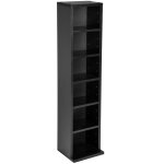 Bibliothque - tectake - etagre range cd dvd juliane avec tagres rglables 6 compartiments 90 x 21 ...