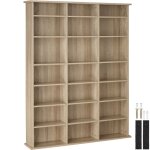 Bibliothque - tectake - etagre range cd dvd stevie avec tagres rglables 21 compartiments 1055 x ...