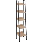 Echelle etagere - tectake - tagre folkestone en bois et acier avec 4 compartiments ouverts avec tagre ...