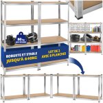 Rangement - tectake - tagre dangle pour charges lourdes en mdf rsistant rglable en hauteur - 160 ...
