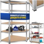Rangement - tectake - tagre dangle pour charges lourdes en mdf rsistant coins arrondis - 180 x 895 ...