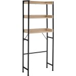 �tag�re de salle de bain - tectake - colonne sur 3 niveaux seattle en bois et acier - bois clair