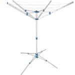Etendoir - tectake - tendoir  linge avec pied pivotable et rglable en hauteur pliable - gris