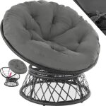 Fauteuil de jardin - tectake - sige dtente dextrieur en rotin gargano avec coussin rond confortable ...