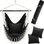 Hamac - tectake - fauteuil suspendu malika style boho capacit de charge 150 kg compartiment porte livre ...