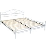 Lit - tectake - lit au design moderne sonno avec sommier et cadre en acier 180 x 200 cm - blanc