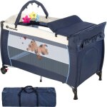 Lit pliant - tectake - lit de voyage pour enfants peu encombrant hund pliable et r�glable en hauteur ...