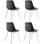 Chaises - tectake - lot 4 fauteuils en plastique mave forme ergonomique avec dossier haut 46 x 55 x 805 ...