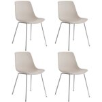 Chaises - tectake - lot 4 fauteuils en plastique mave forme ergonomique avec dossier haut 46 x 55 x 805 ...