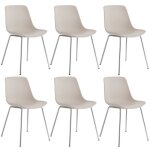 Chaises - tectake - lot 6 fauteuils en plastique mave forme ergonomique avec dossier haut 46 x 55 x 805 ...