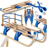 Tectake luge en bois de h�tre vivian pliable avec dossier et patins en acier solides avec capacit� 130kg ...