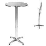 Table haute - tectake - mange debout victor en aluminium rond rglable en hauteur 60 x 75 / 115 cm - ...