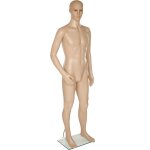 Mannequin - tectake - mannequin homme de vitrine  tte pivotante et inclinable en plastique 185 cm