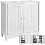 Meuble de salle de bain - tectake - meuble de lavabo jasper avec 2 compartiments et 35 kg de capacit ...