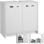 Meuble de salle de bain - tectake - meuble de lavabo katalina avec 2 compartiments et 20 kg de capacit ...