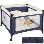 Parc b�b� - tectake - lit de voyage pliant tommy junior en polyester 105 x 105 x 78cm - bleu