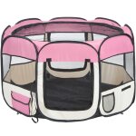 Parc - tectake - parc pour chien chat pliable 115 cm x 115 cm x 64 cm + 1 housse de transport - rose