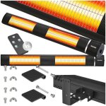 Chauffage exterieur - tectake - radiateur infrarouge solaris horizon 3000w botier en aluminium 3 niveaux ...