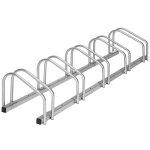 Porte - vélo - tectake - râtelier mural ou au sol pour 5 vélos en acier 130 x 285 x 26 cm - gris Porte - vélo - tectake - râtelier mural ou au sol pour 5 vélos en acier 130 x 285 x 26 cm - gris