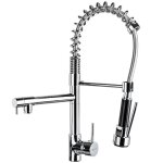 Robinetterie de cuisine - tectake - robinet lot de 2 mitigeurs cuisine avec 1 douchette en laiton chrom ...
