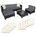 Ensemble table chaise de jardin - tectake - salon bas de jardin amy 5 places rembourrage de 10 de cm ...