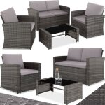 Salon de jardin - tectake - ensemble lounge dextérieur jesolo 1 canapé 2 fauteuils 4 places avec table ... Salon de jardin - tectake - ensemble lounge dextérieur jesolo 1 canapé 2 fauteuils 4 places avec table ...