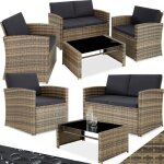 Salon de jardin - tectake - ensemble lounge dextérieur jesolo canapé et 2 fauteuils 4 places avec table ... Salon de jardin - tectake - ensemble lounge dextérieur jesolo canapé et 2 fauteuils 4 places avec table ...