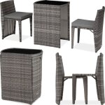 Salon de jardin - tectake - ensemble dextrieur balcon hambourg 2 personnes avec cadre en aluminium encastrabl ...
