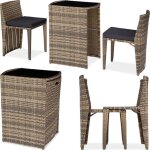 Salon de jardin - tectake - ensemble dextrieur balcon hambourg 2 personnes avec cadre en aluminium encastrabl ...