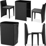 Salon de jardin - tectake - ensemble dextrieur balcon hambourg 2 personnes avec cadre en aluminium encastrabl ...