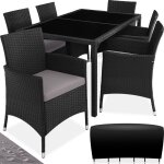 Salon de jardin - tectake - ensemble dtente repas dextrieur porto 6 personnes encastrable et rsistant ...