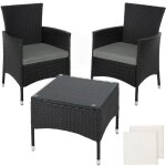 Salon de jardin - tectake - ensemble dtente dextrieur lucerne pour 2 personnes avec table et 2 sets ...