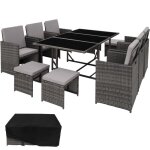 Salon de jardin - tectake - ensemble repas dextérieur malaga 10 personnes pliable encastrable en rotin ... Salon de jardin - tectake - ensemble repas dextérieur malaga 10 personnes pliable encastrable en rotin ...