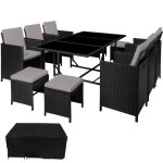 Salon de jardin - tectake - ensemble repas dextérieur malaga 10 personnes pliable encastrable en rotin ... Salon de jardin - tectake - ensemble repas dextérieur malaga 10 personnes pliable encastrable en rotin ...