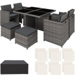 Salon de jardin - tectake - ensemble détente repas dextérieur manhattan 8 personnes pliable et encastrable ... Salon de jardin - tectake - ensemble détente repas dextérieur manhattan 8 personnes pliable et encastrable ...
