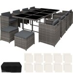 Ensemble table chaise de jardin - tectake - salon de jardin new orleans pliable cadre en aluminium 2 ...