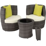 Salon de jardin - tectake - ensemble dtente dextrieur nice 2 personnes en rsine avec 2 fauteuils et ...