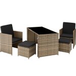 Salon de jardin - tectake - ensemble salon de jardin palerme 4 places confortable en r�sine r�sistant ...