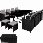 Salon de jardin - tectake - ensemble d�tente repas dext�rieur palma 12 places pliable encastrable avec ...
