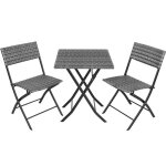 Salon de jardin - tectake - ensemble dextrieur balcon trevi 2 personnes pliable et rsistant aux uvs ...