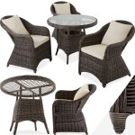 Ensemble table chaise de jardin - tectake - salon de jardin z�rich pour 3 personnes avec cadre en aluminium ...