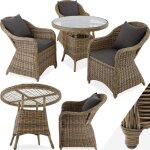 Salon de jardin - tectake - ensemble lounge d�tente z�rich 3 personnes fauteuils et cadre en aluminium ...