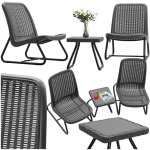 Salon de jardin - tectake - ensemble dtente dextrieur modica 2 fauteuils avec table en imitation rotin ...