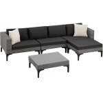 Salon de jardin - tectake - ensemble lounge dext�rieur konstanza modulable en canap� ou transats en rotin ...