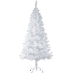 Sapin de nol - tectake - arbre artificiel 180 cm avec 533 branches en pvc et support en mtal - blanc ...